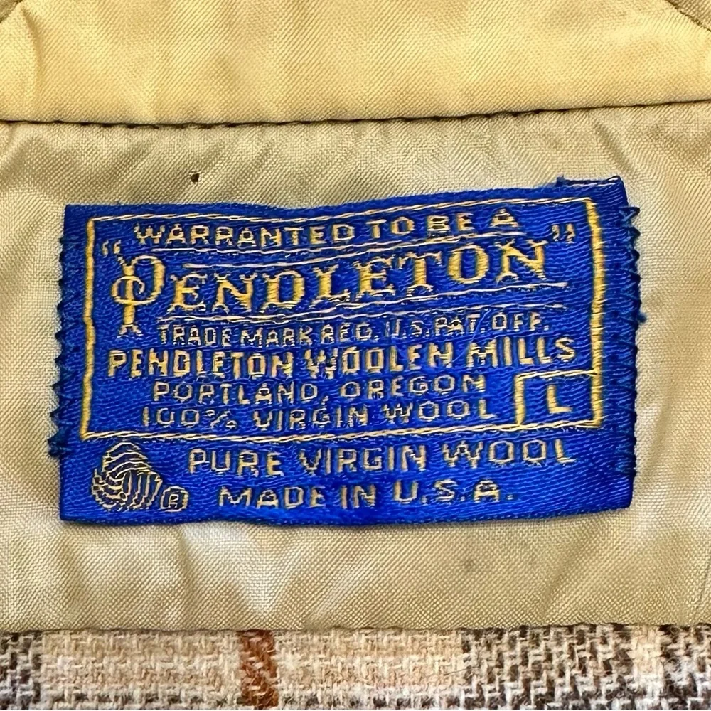 Vintage Pendleton Wool Plaid Button-Up Shirt - Size L - Picture 2 of 7